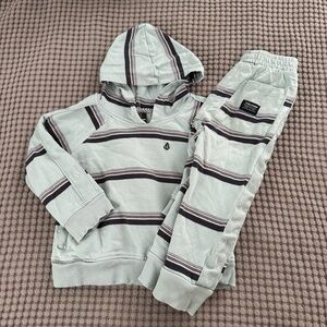 Volcom striped matching set 2T